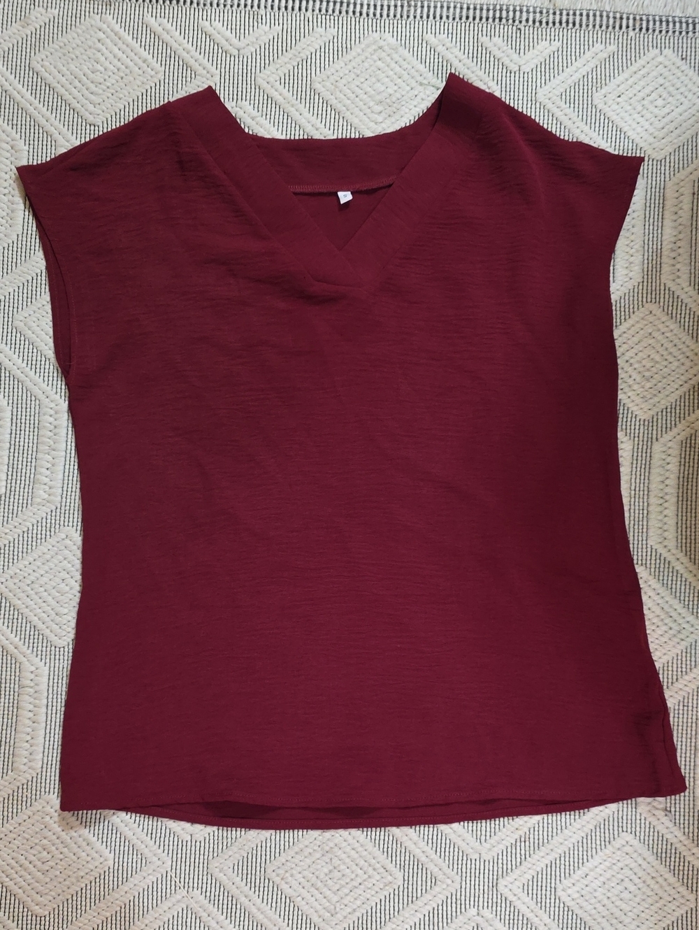 Women’s V-Neck Cap Sleeve Top - Burgundy